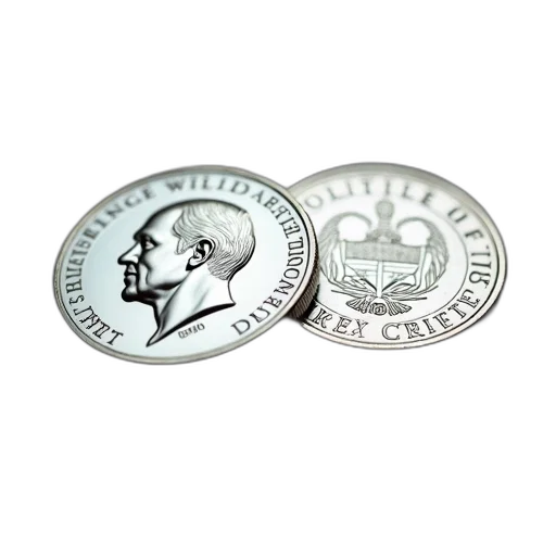 two, silver, coins, portrait, man, one, side, pattern transparent PNG cut-out