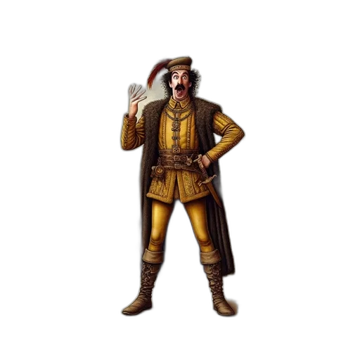 staff, jacket, hat, weapon, concept art, pixel art, 3d render, fantasy art transparent PNG cut-out