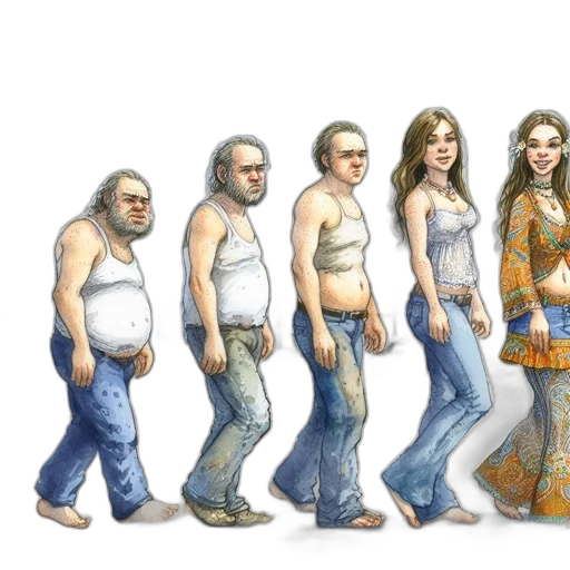 dress, concept art, fantasy art, pixel art, comic book art, array, characters, starting transparent PNG cut-out
