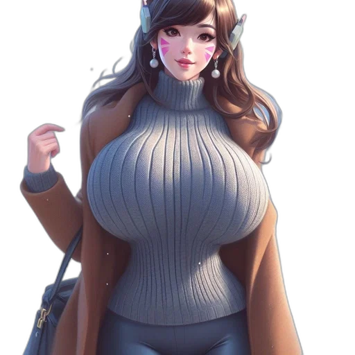 dress, jacket, robot, staff, concept art, fantasy art, 3d render, anime transparent PNG cut-out