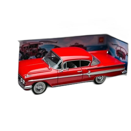 car, 3d render, photorealistic, vintage, red, chevrolet, impala, model transparent PNG cut-out