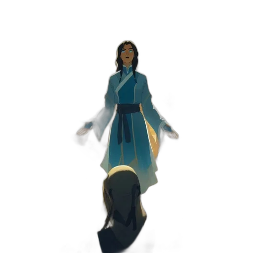 staff, sword, dress, jacket, concept art, 3d render, fantasy art, pixel art transparent PNG cut-out