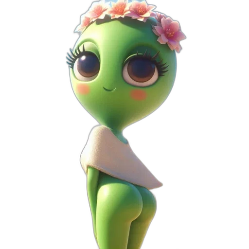 dress, flower, staff, creature, concept art, 3d render, photorealistic, fantasy art transparent PNG cut-out