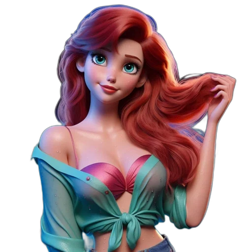 dress, fantasy art, 3d render, concept art, cartoon, underwater, animated, mermaid-like transparent PNG cut-out