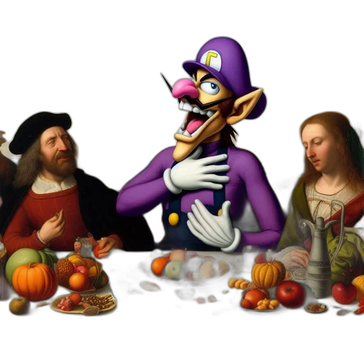 concept art, 3d render, fantasy art, pixel art, three, characters, resembling, leonardo transparent PNG cut-out