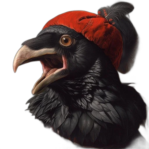 animal, hat, creature, crown, photorealistic, concept art, 3d render, fantasy art transparent PNG cut-out