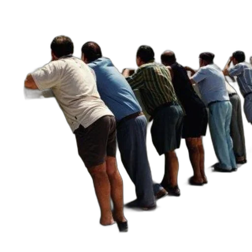 staff, group, people, leaning, over, railing, possibly, observing transparent PNG cut-out