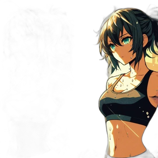 dress, concept art, anime, pixel art, fantasy art, monochrome, blue, golden transparent PNG cut-out
