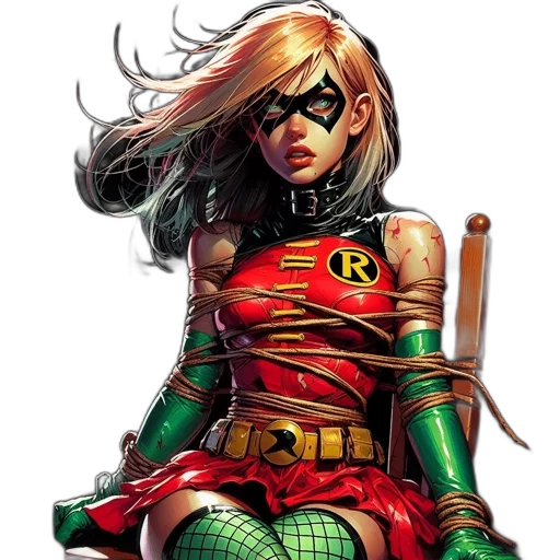 comic book art, concept art, fantasy art, female, figure, resembling, superhero, wears transparent PNG cut-out
