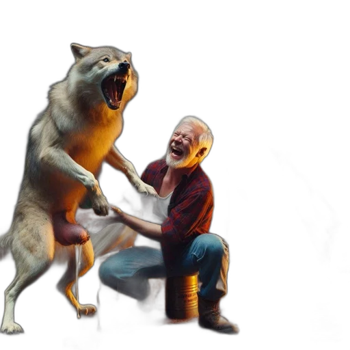 creature, animal, concept art, photorealistic, oil painting, 3d render, forest, elderly transparent PNG cut-out