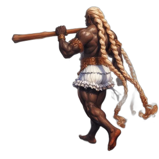 hair, staff, sword, weapon, concept art, fantasy art, pixel art, 3d render transparent PNG cut-out