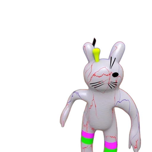 creature, animal, staff, mask, 3d render, concept art, vaporwave, cartoon transparent PNG cut-out