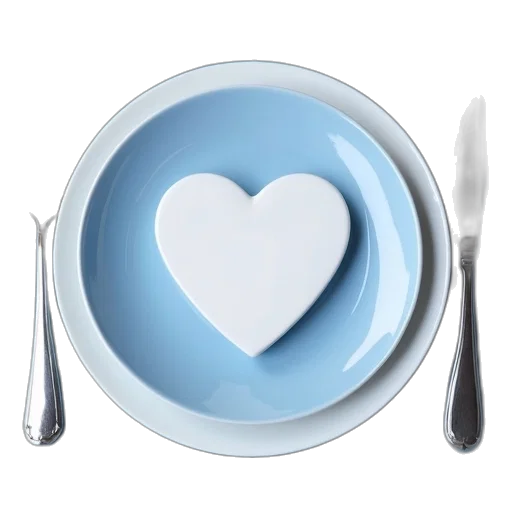 food, blue, white, table, setting, heart, shaped, platter transparent PNG cut-out