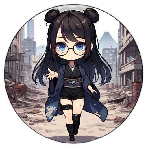 staff, jacket, weapon, anime, pixel art, cartoon, fantasy art, dark transparent PNG cut-out