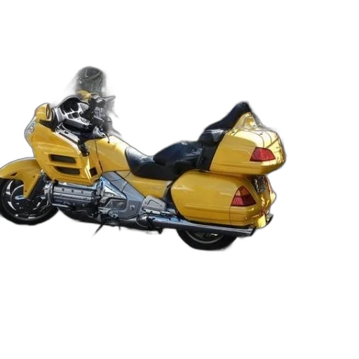 3d render, concept art, photorealistic, yellow, motorcycle, parked, street, front transparent PNG cut-out
