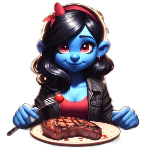 food, robot, staff, concept art, fantasy art, pixel art, comic book art, blue transparent PNG cut-out
