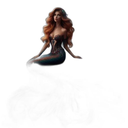 dress, hair, concept art, fantasy art, pixel art, photorealistic, underwater, earth tones transparent PNG cut-out