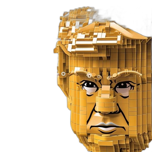 robot, face, mask, crown, 3d render, concept art, pixel art, amusing transparent PNG cut-out