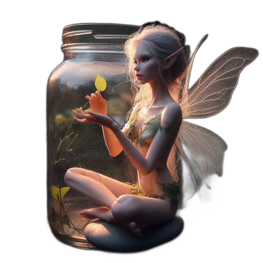 creature, bottle, dress, dragon, fantasy art, concept art, photorealistic, pixel art transparent PNG cut-out