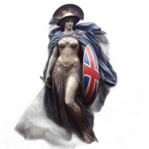 dress, crown, concept art, fantasy art, 3d render, photorealistic, britannia, stands transparent PNG cut-out