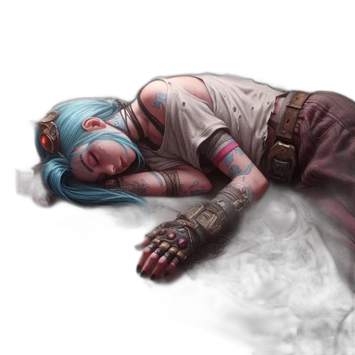 concept art, watercolor, fantasy art, cyberpunk, fire, blue, pastel, artistic transparent PNG cut-out