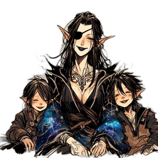 fantasy art, watercolor, concept art, pixel art, dark, monochrome, golden, female transparent PNG cut-out