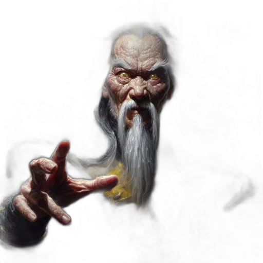 face, staff, dragon, fantasy art, concept art, photorealistic, oil painting, elderly transparent PNG cut-out