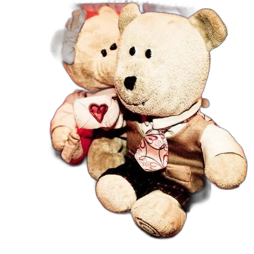 3d render, photorealistic, two, teddy, bears, sit, red, carpet transparent PNG cut-out