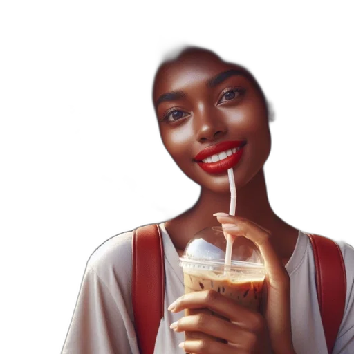 face, food, photorealistic, 3d render, concept art, vaporwave, earth tones, woman transparent PNG cut-out