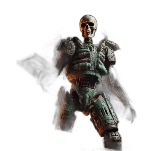 robot, weapon, face, mask, concept art, 3d render, cyberpunk, fantasy art transparent PNG cut-out