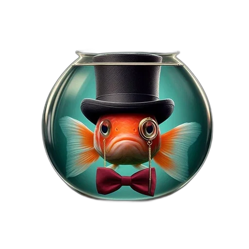 mask, hat, 3d render, underwater, humorous, digital, art, portrays transparent PNG cut-out