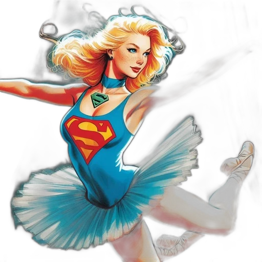 comic book art, concept art, fantasy art, cartoon, female, character, possibly, supergirl transparent PNG cut-out