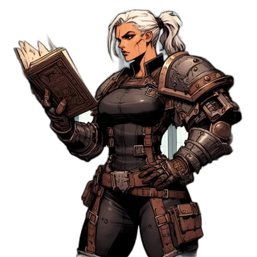 weapon, staff, jacket, concept art, comic book art, fantasy art, pixel art, earth tones transparent PNG cut-out