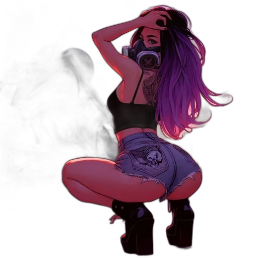 concept art, cyberpunk, fantasy art, pixel art, fire, neon lights, dark, neon transparent PNG cut-out