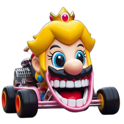 crown, car, weapon, face, concept art, 3d render, illustration, portrays transparent PNG cut-out