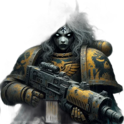 weapon, robot, mask, concept art, fantasy art, photorealistic, cyberpunk, ominous transparent PNG cut-out