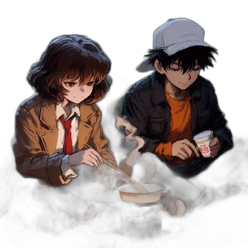 hat, jacket, food, anime, watercolor, concept art, pixel art, fog transparent PNG cut-out