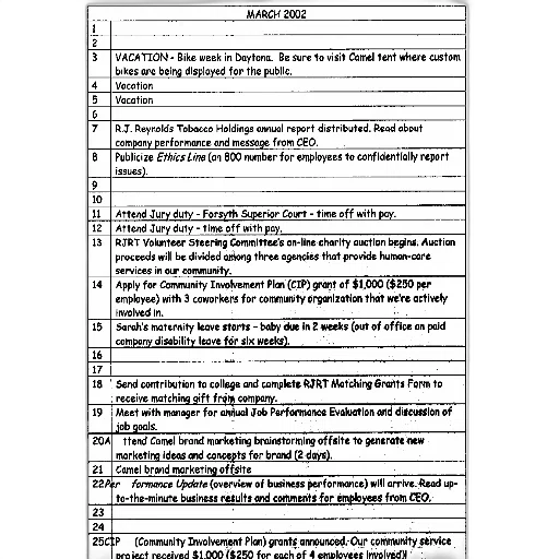page, planner, month, march, 2002, written, top, includes transparent PNG cut-out