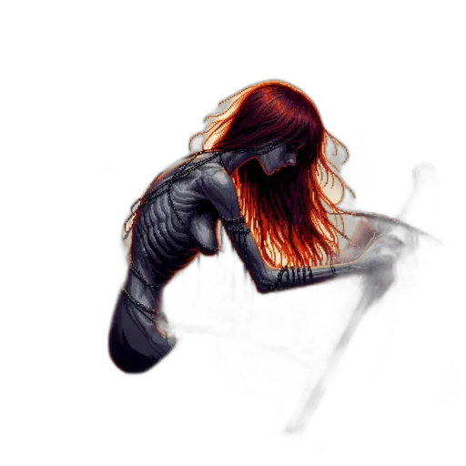 hair, dress, creature, mask, fantasy art, concept art, watercolor, comic book art transparent PNG cut-out