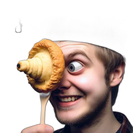 food, face, hat, staff, photorealistic, 3d render, concept art, oil painting transparent PNG cut-out