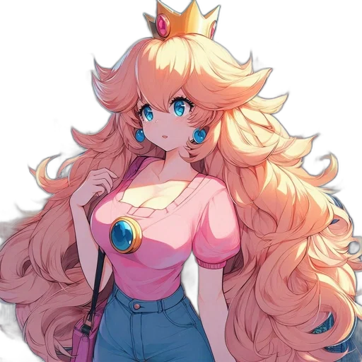 crown, dress, anime, pixel art, concept art, vaporwave, pastel, colorful transparent PNG cut-out