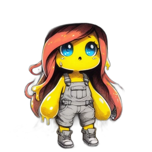 cartoon, concept art, 3d render, pixel art, animated, chibi, character, wears transparent PNG cut-out