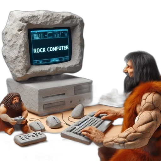 concept art, 3d render, ancient, figure, uses, primitive, computer, setup transparent PNG cut-out