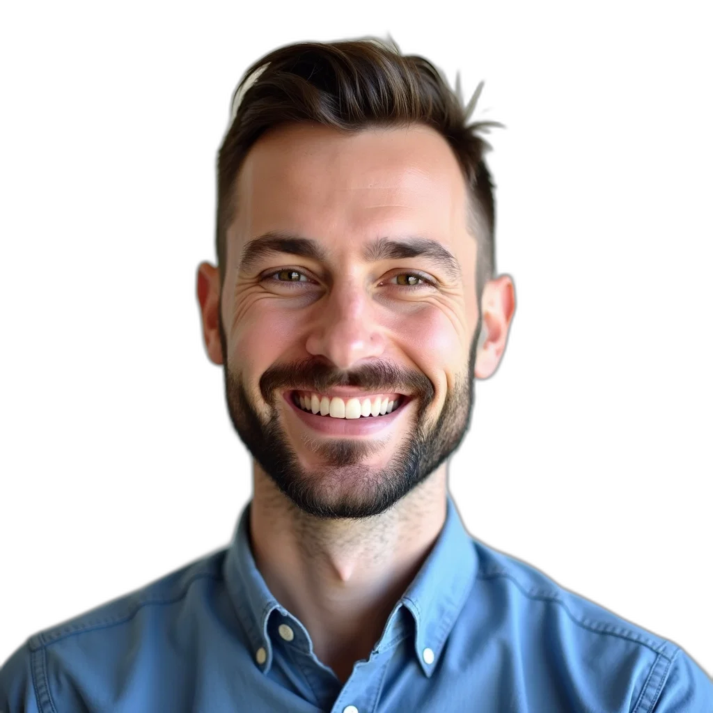 staff, face, jacket, crown, photorealistic, man, short, beard transparent PNG cut-out
