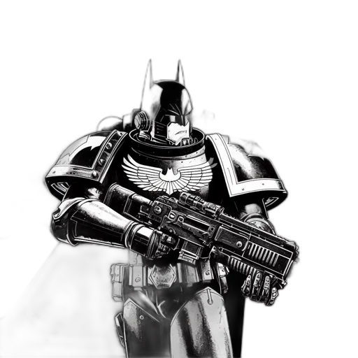 weapon, robot, sword, comic book art, concept art, fantasy art, photorealistic, monochrome transparent PNG cut-out