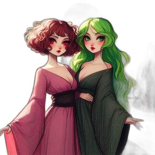 dress, concept art, watercolor, fantasy art, pixel art, green, monochrome, colorful transparent PNG cut-out