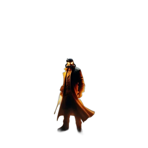staff, sword, jacket, weapon, pixel art, concept art, 3d render, fantasy art transparent PNG cut-out
