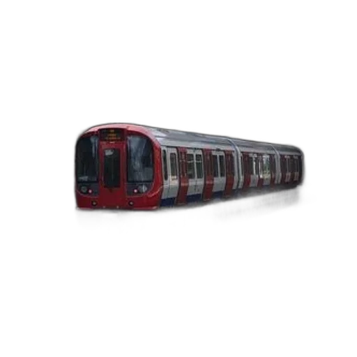 car, 3d render, photorealistic, red, white, train, tracks, front transparent PNG cut-out