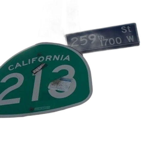 street, sign, california, number, 213 transparent PNG cut-out