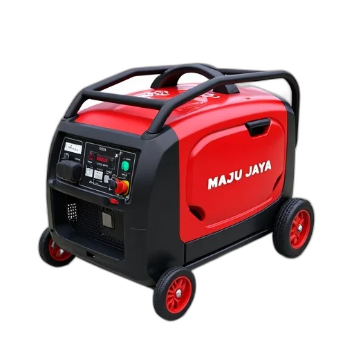 red, black, portable, generator, brand, name, maju, jaya transparent PNG cut-out